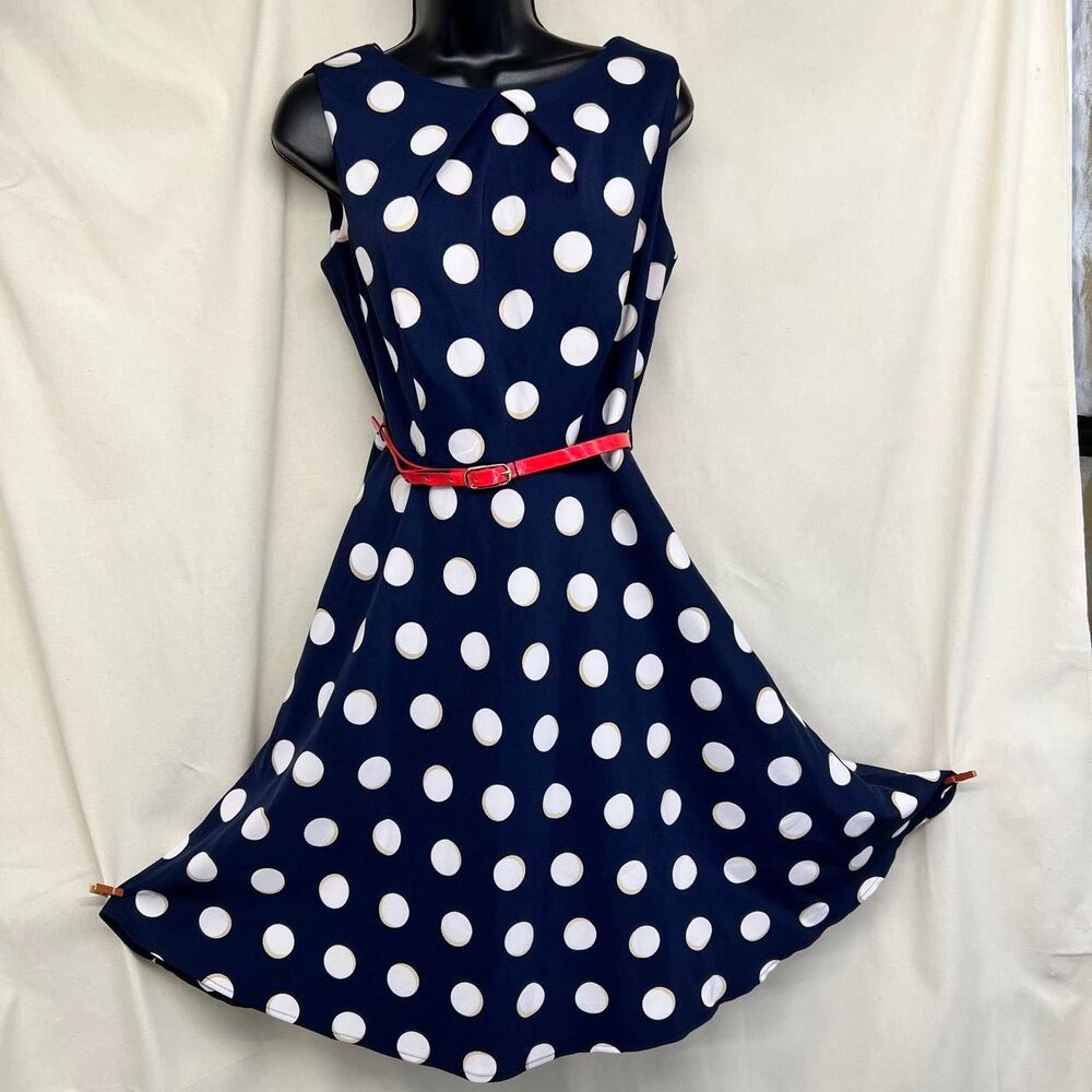 Dressbarn Women's Navy and Blue Dress